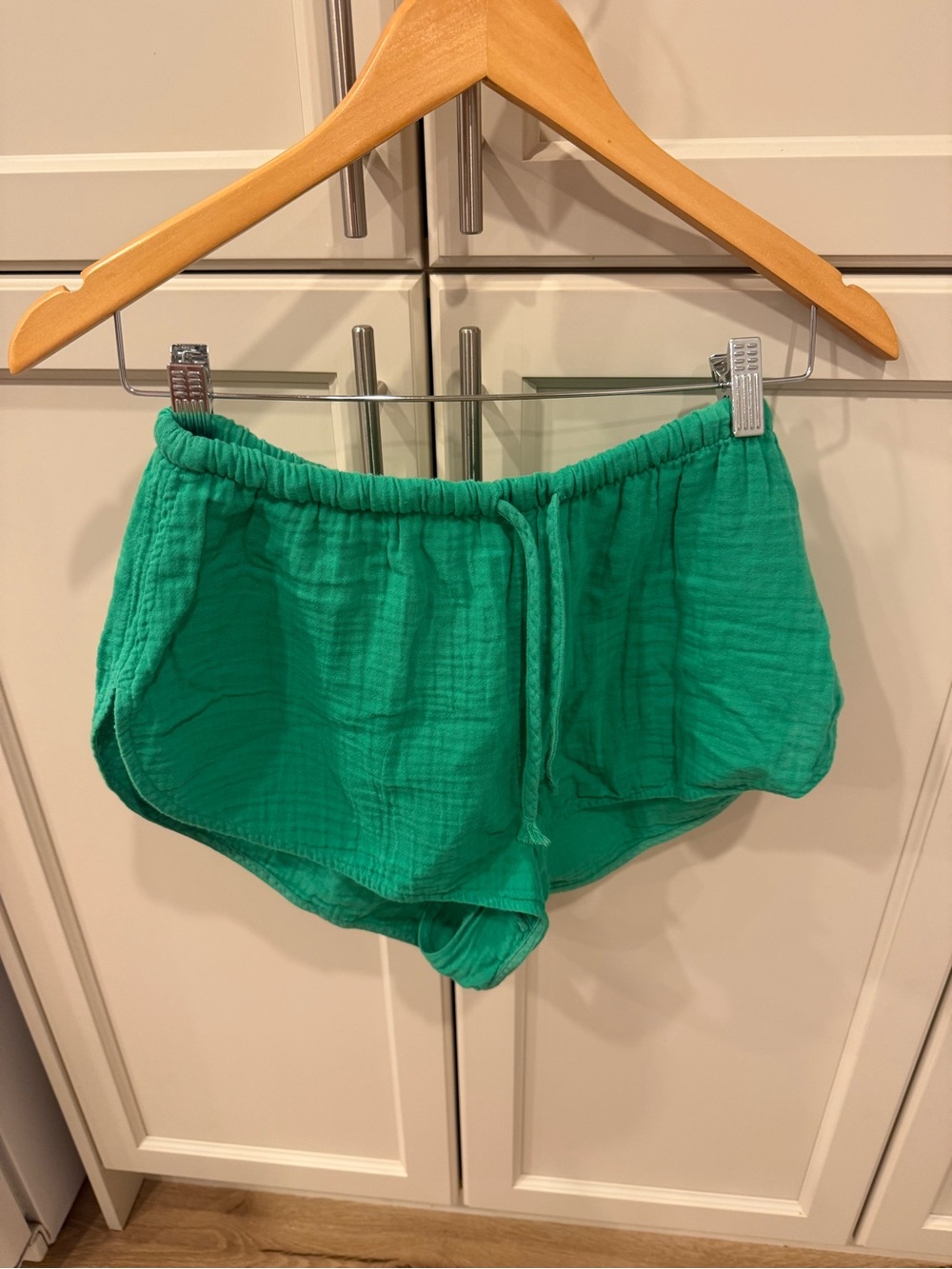 Little Moon Emerald Green Drawstring Athletic Shorts